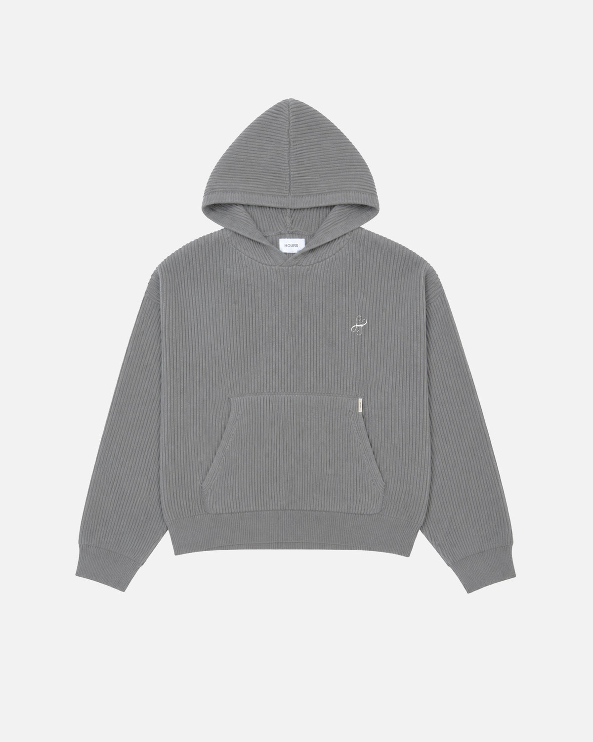 Signature Ribbed Hoodie - Grey