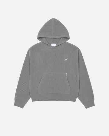 Signature Ribbed Hoodie - Grey