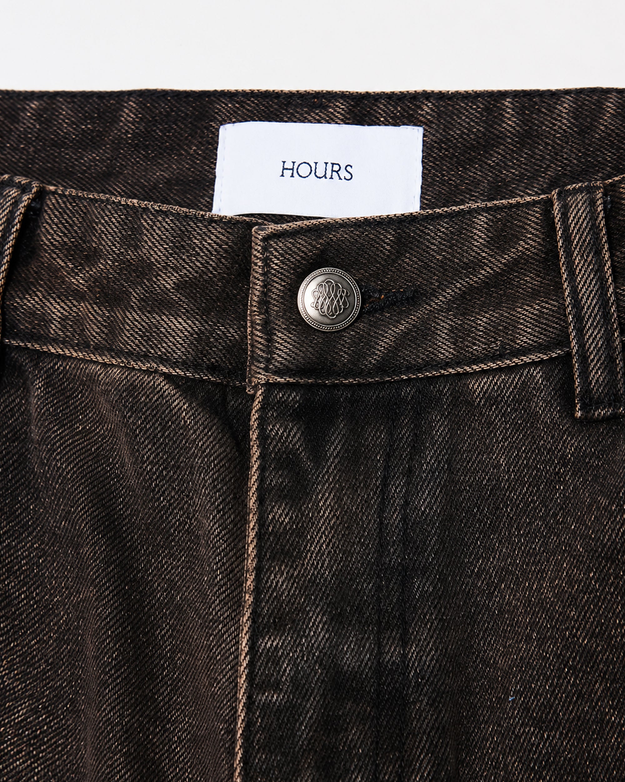 Baggy Denim Pants - Washed Brown