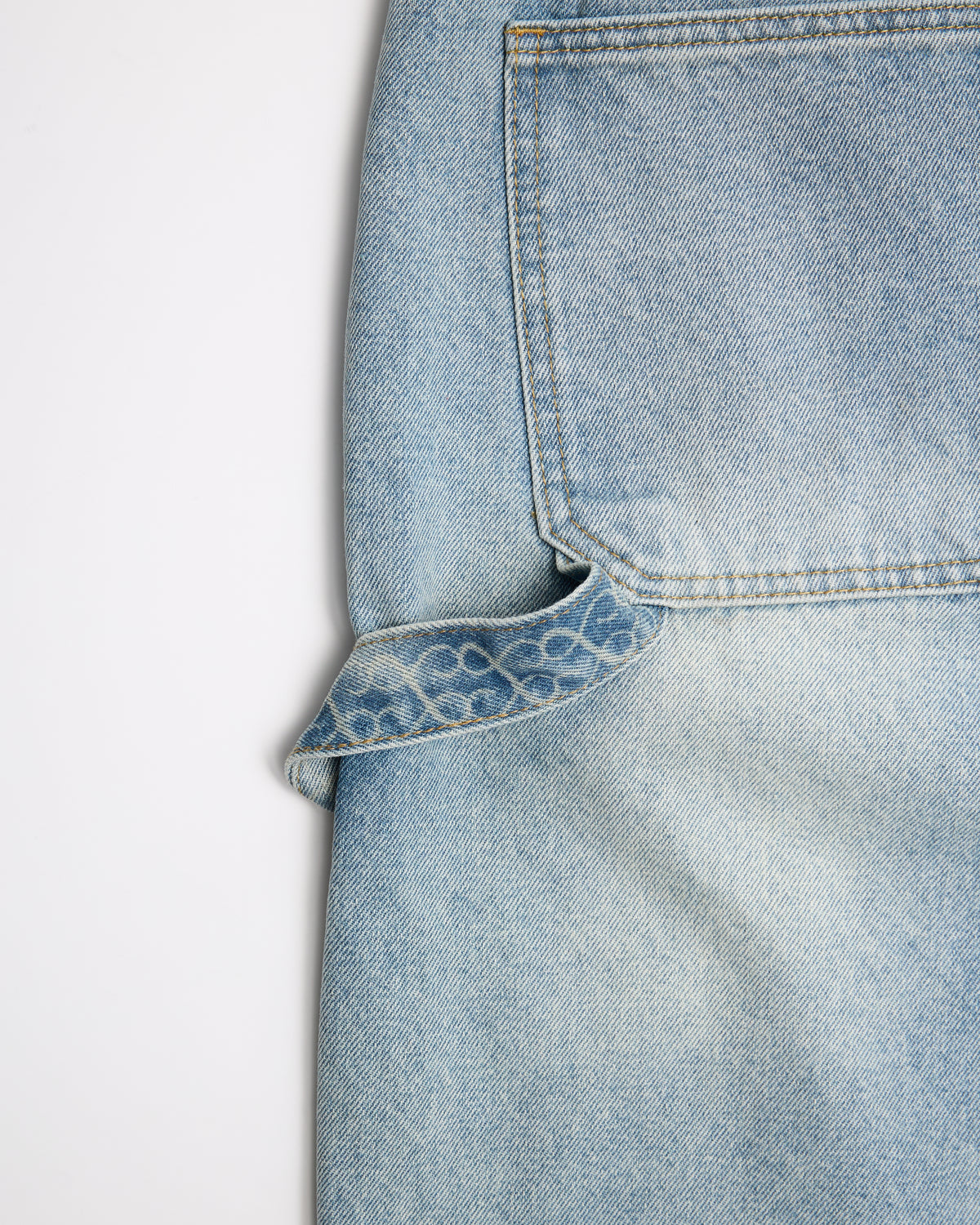Baggy Denim Shorts - Light Blue