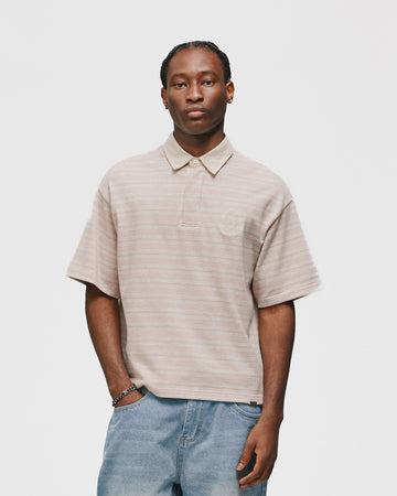 Striped Polo Shirt - Pink
