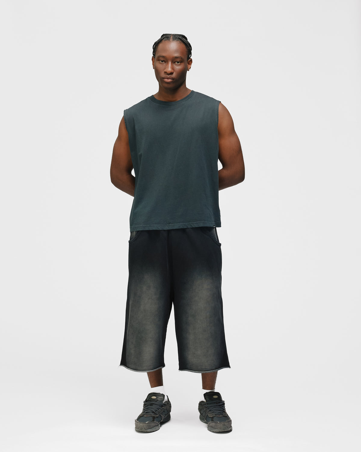 Cropped Tank Top - Washed Black