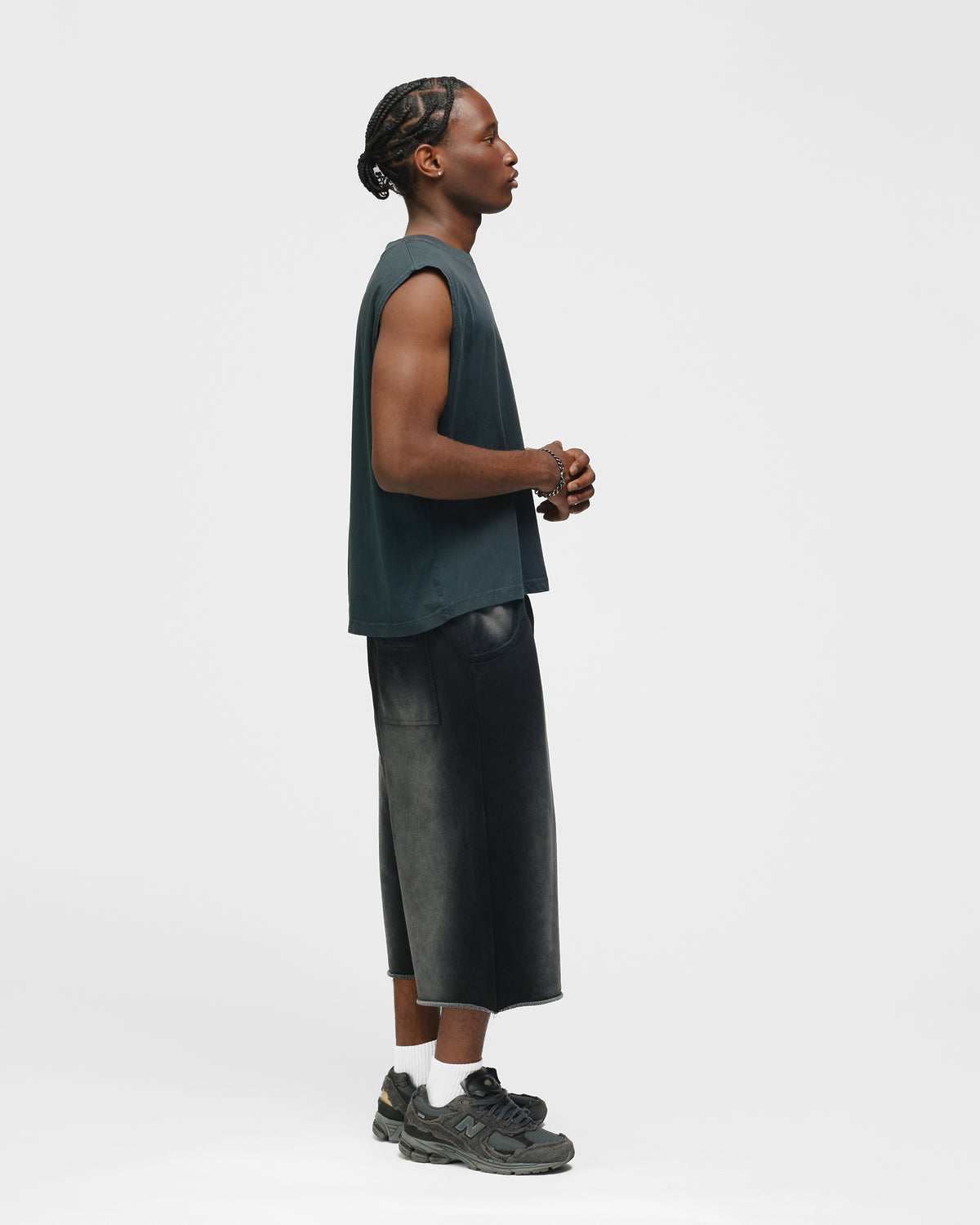 Cropped Tank Top - Washed Black