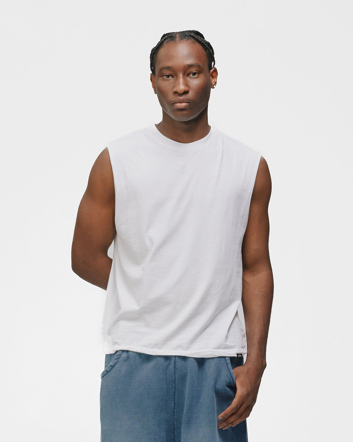 Cropped Tank Top - Washed White
