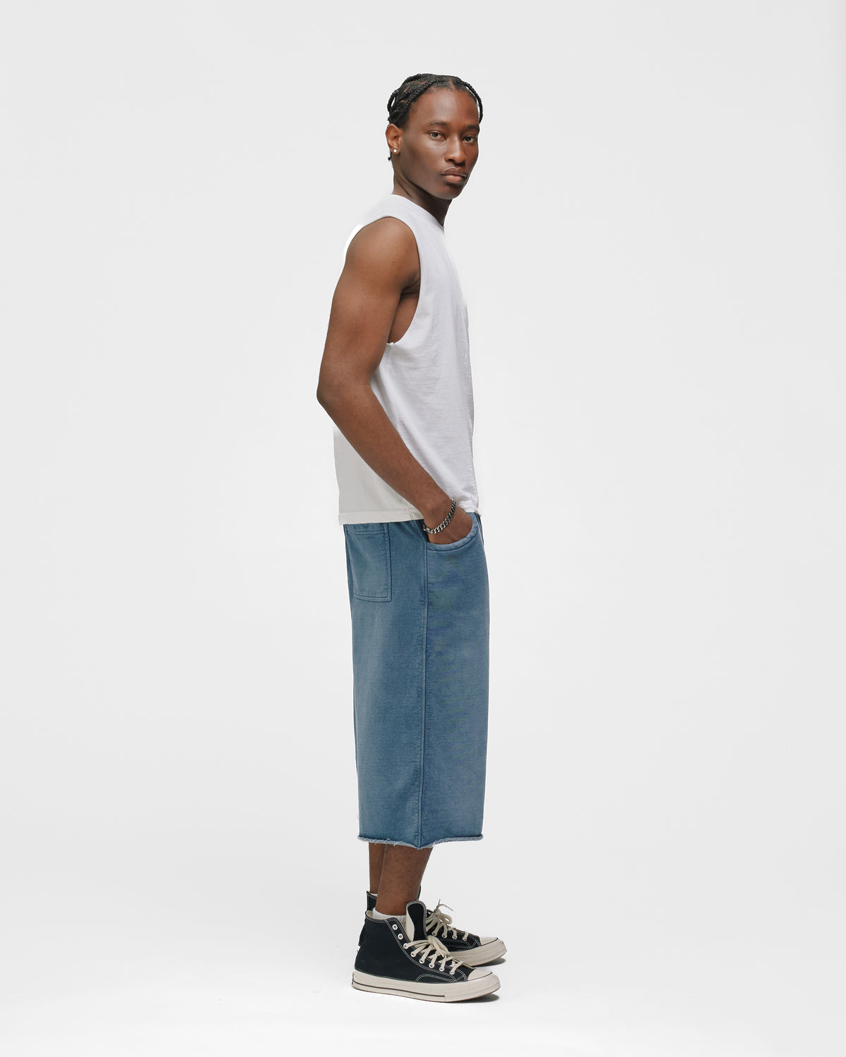 Cropped Tank Top - Washed White
