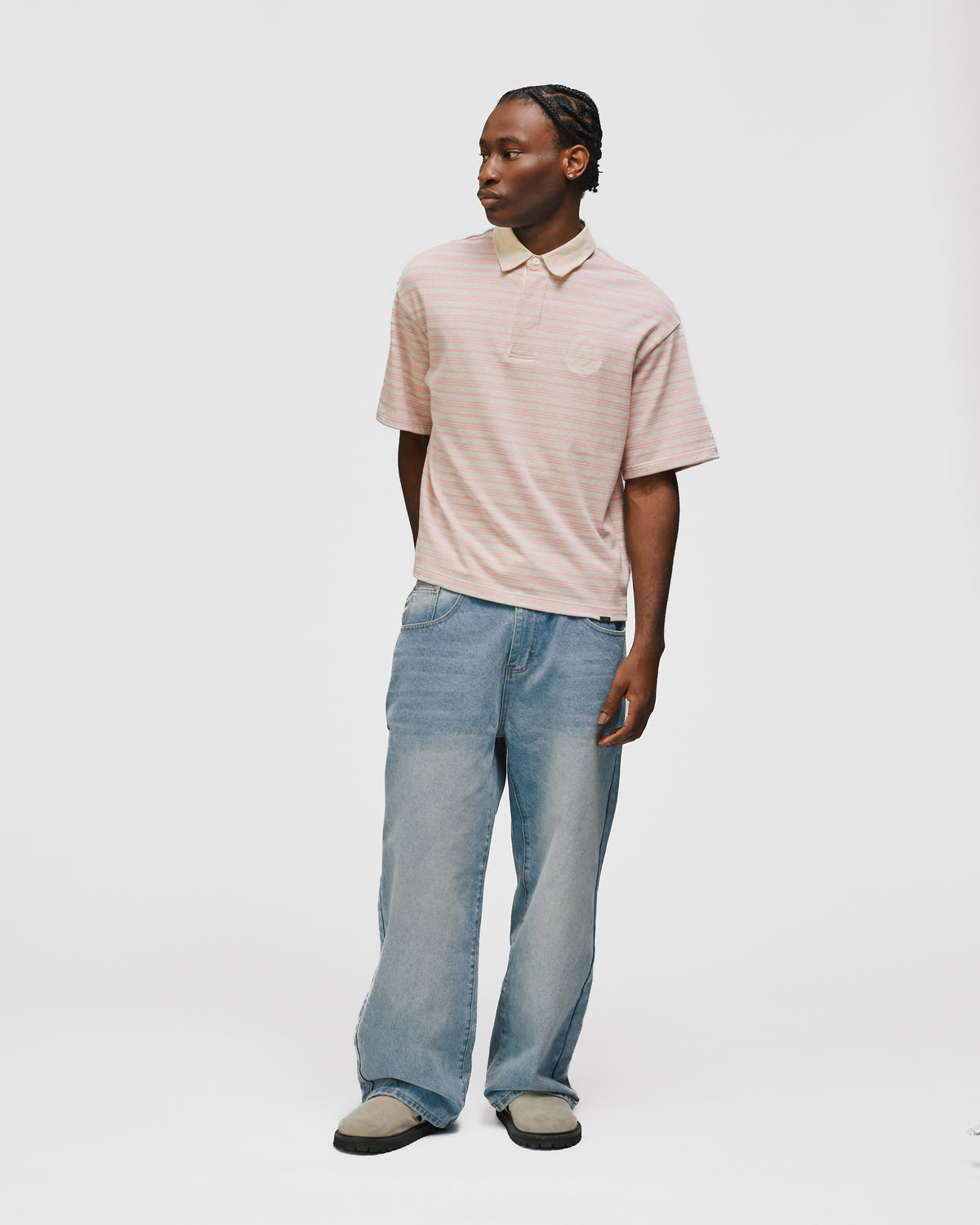 Striped Polo Shirt - Pink