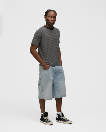 Baggy Denim Shorts - Light Blue