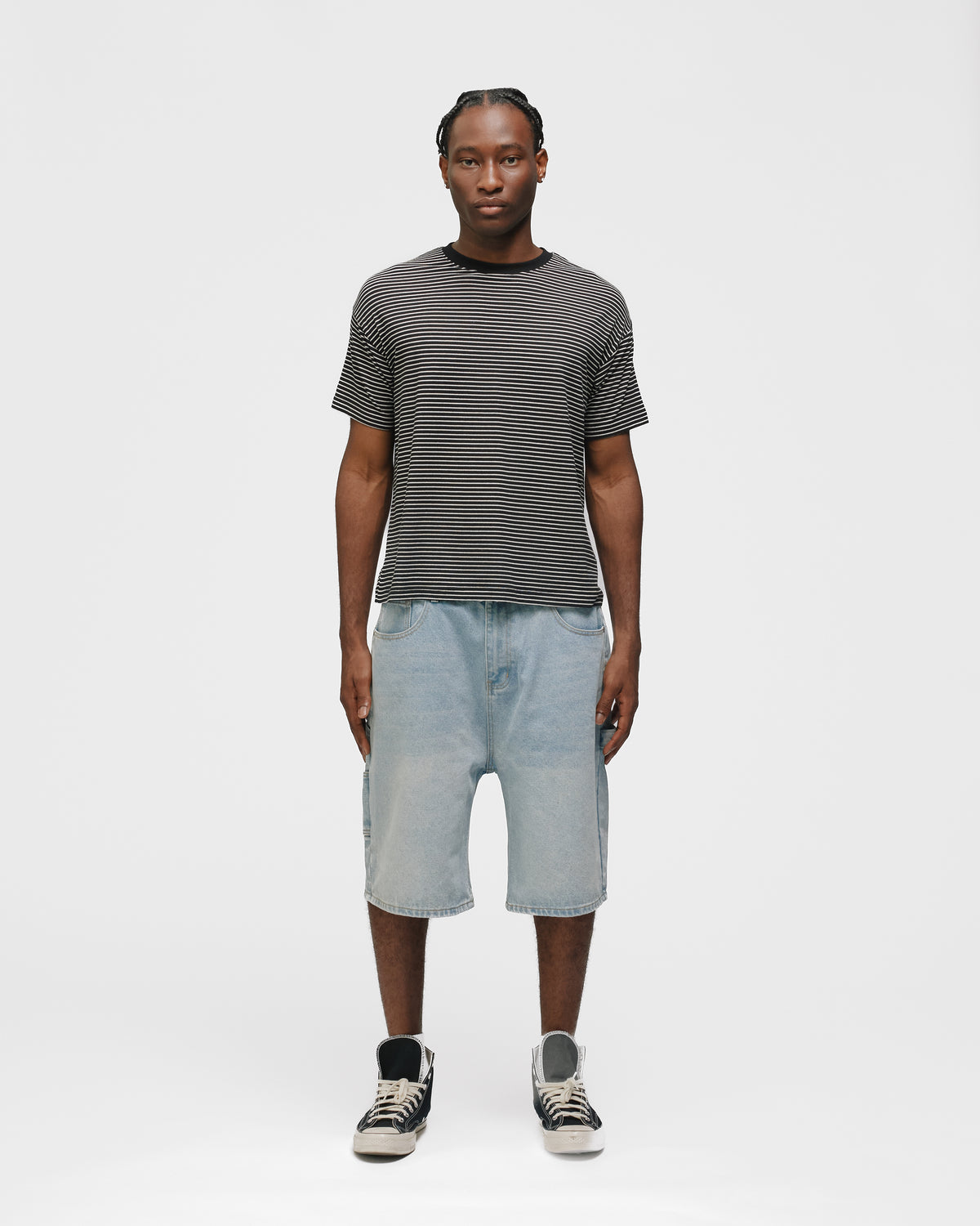 Baggy Denim Shorts - Light Blue