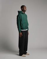 Drop Shoulder Zip Hoodie - Forest Green
