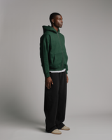 Drop Shoulder Zip Hoodie - Forest Green