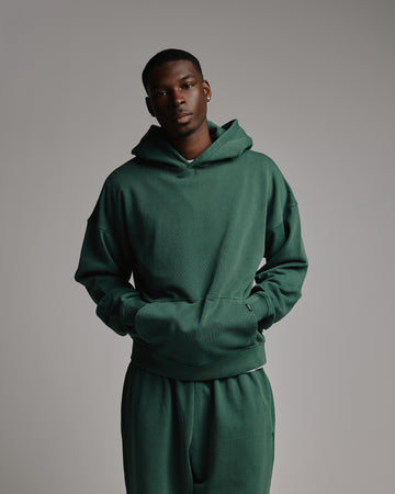 Drop Shoulder Hoodie - Vintage Green