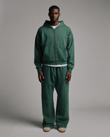 Thermal Lined Zip Hoodie - Vintage Green