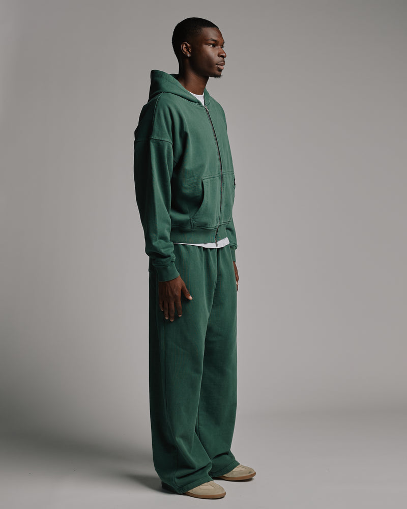 Thermal Lined Zip Hoodie - Vintage Green