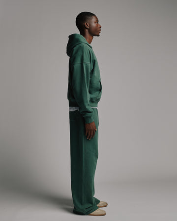 Thermal Lined Zip Hoodie - Vintage Green
