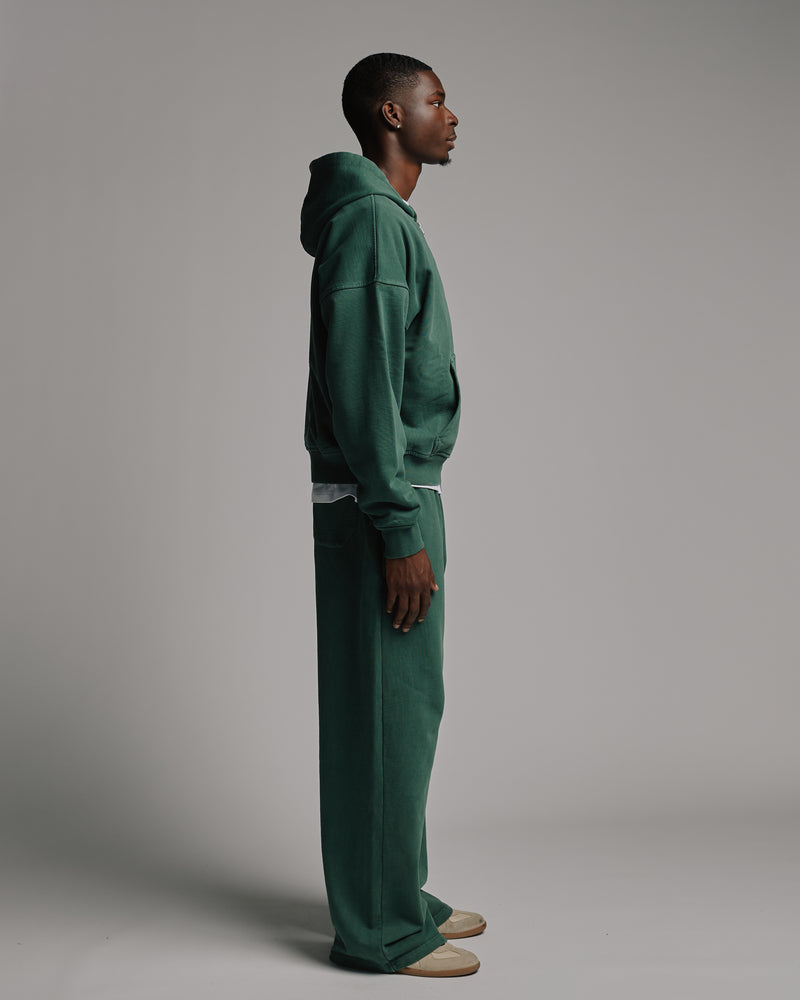 Thermal Lined Zip Hoodie - Vintage Green