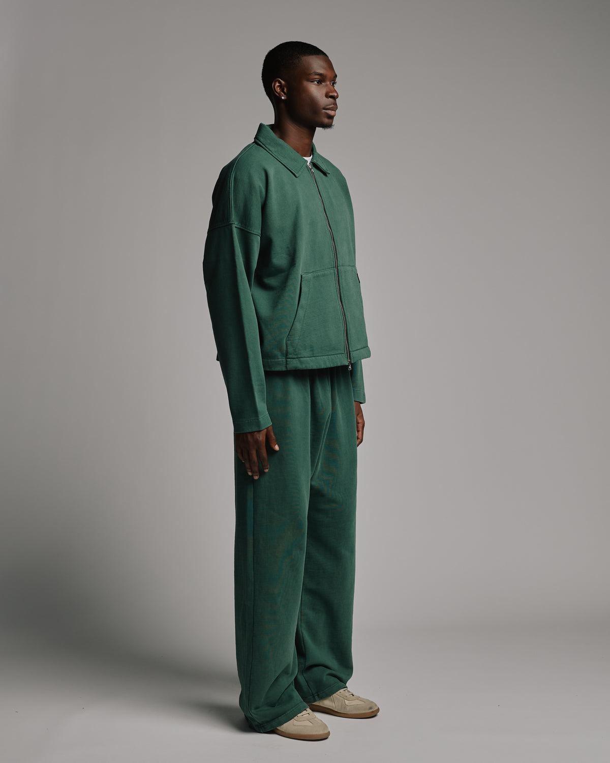 Collared Full Zip - Vintage Green