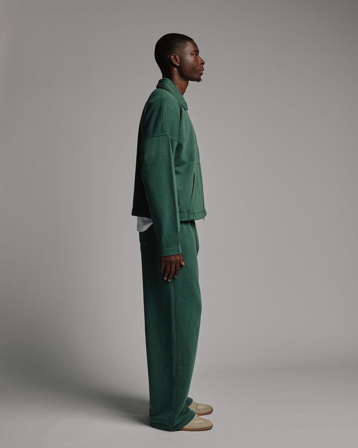 Collared Full Zip - Vintage Green