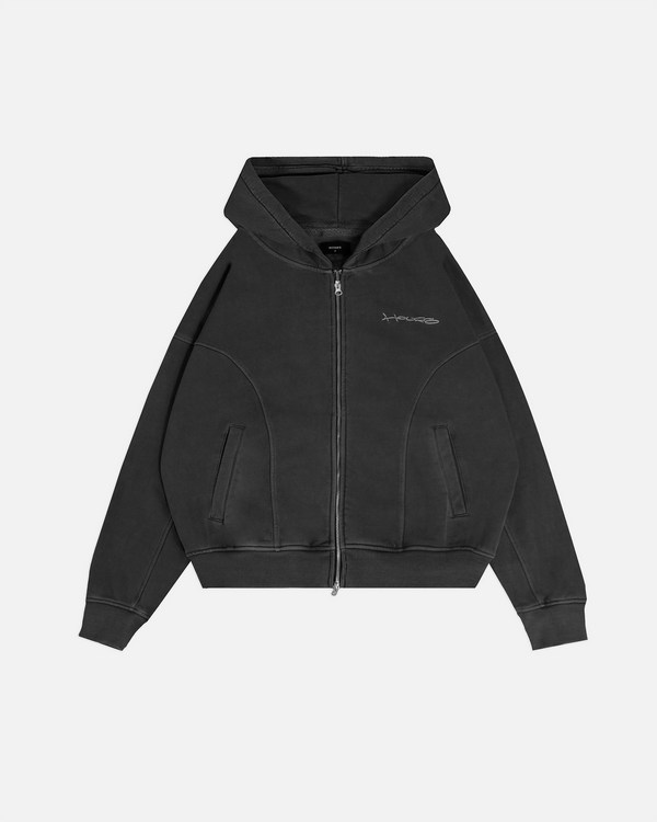 Signature Zip Hoodie - Vintage Black