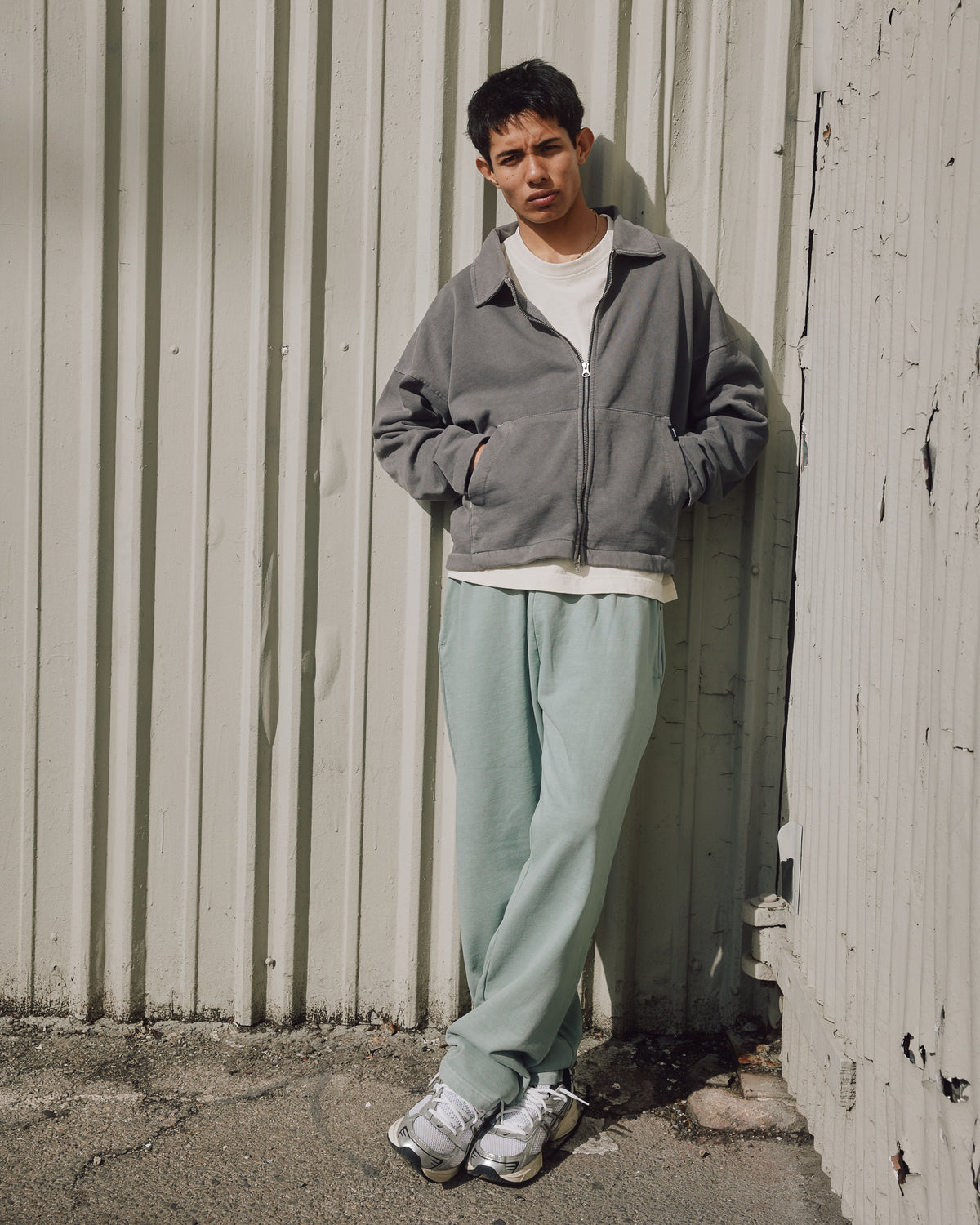 Open Bottom Sweatpants - Vintage Sage