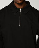 Drop Shoulder 1/4 Zip - Black