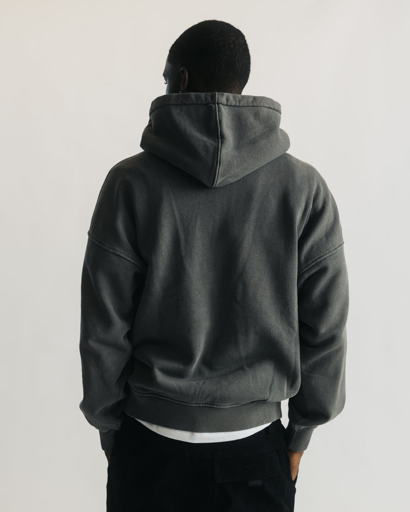 Diagonal Weave Hoodie - Vintage Grey