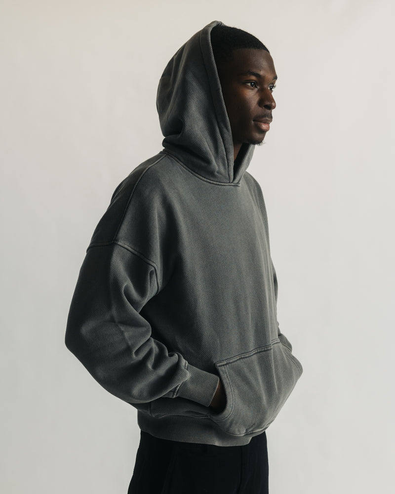 Diagonal Weave Hoodie - Vintage Grey