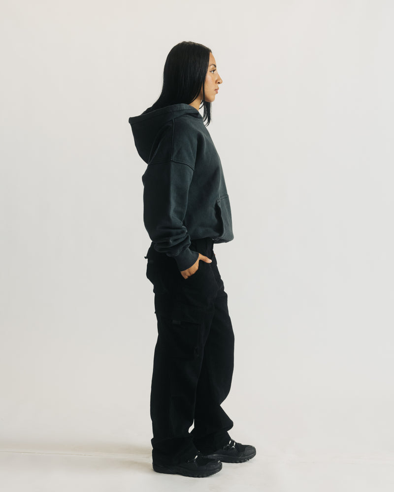 Diagonal Weave Hoodie - Vintage Black