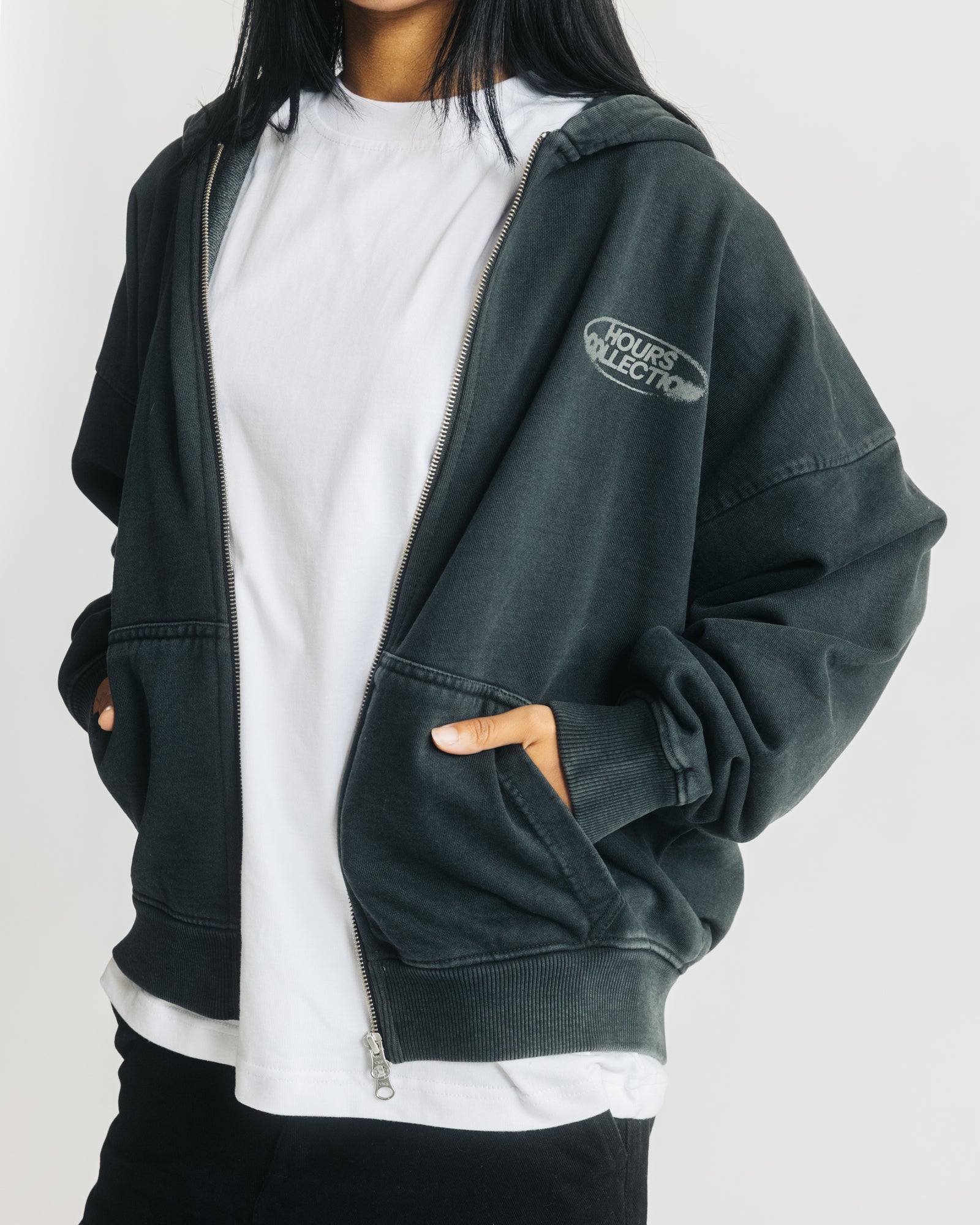 Mind Connection Zip Hoodie - Vintage Black – Hours