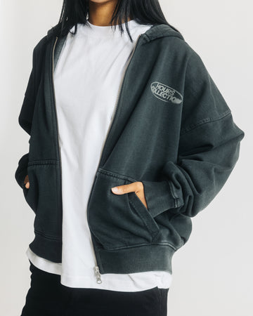 Mind Connection Zip Hoodie - Vintage Black