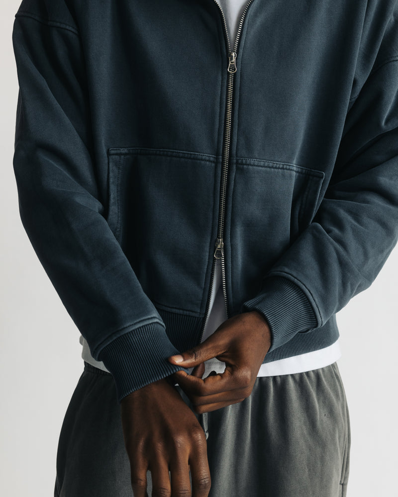 Thermal Lined Zip Hoodie - Vintage Navy