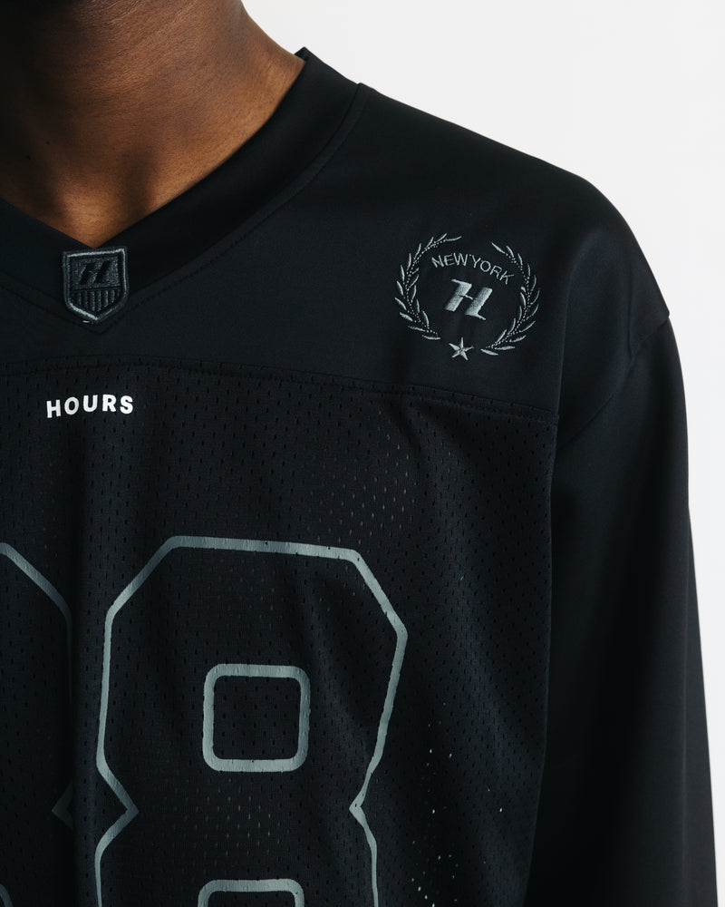 Hours Longsleeve Football Jersey - Black