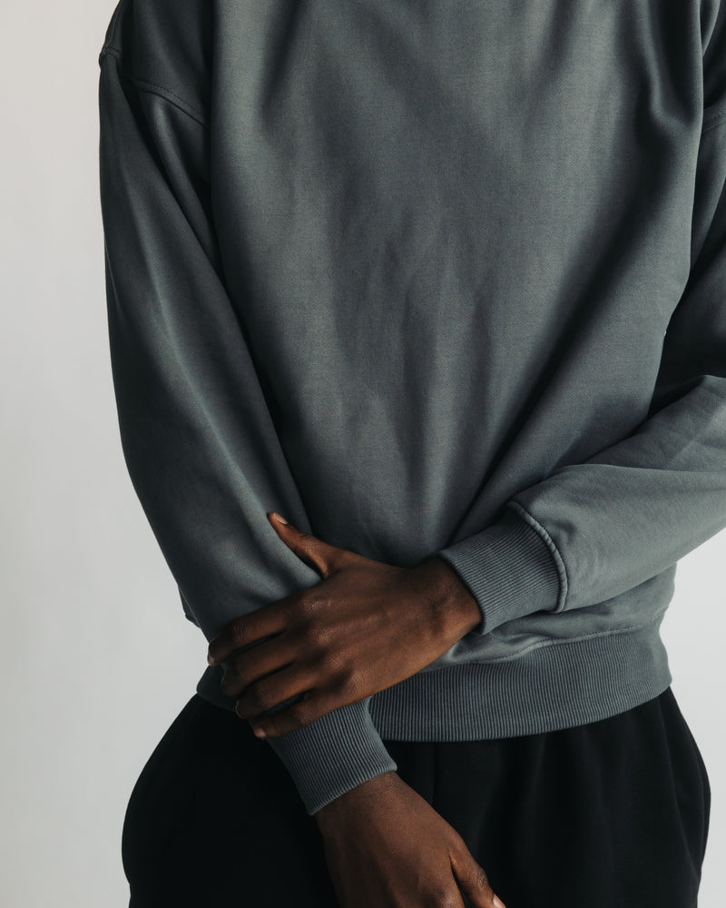 Drop Shoulder Crewneck - Charcoal