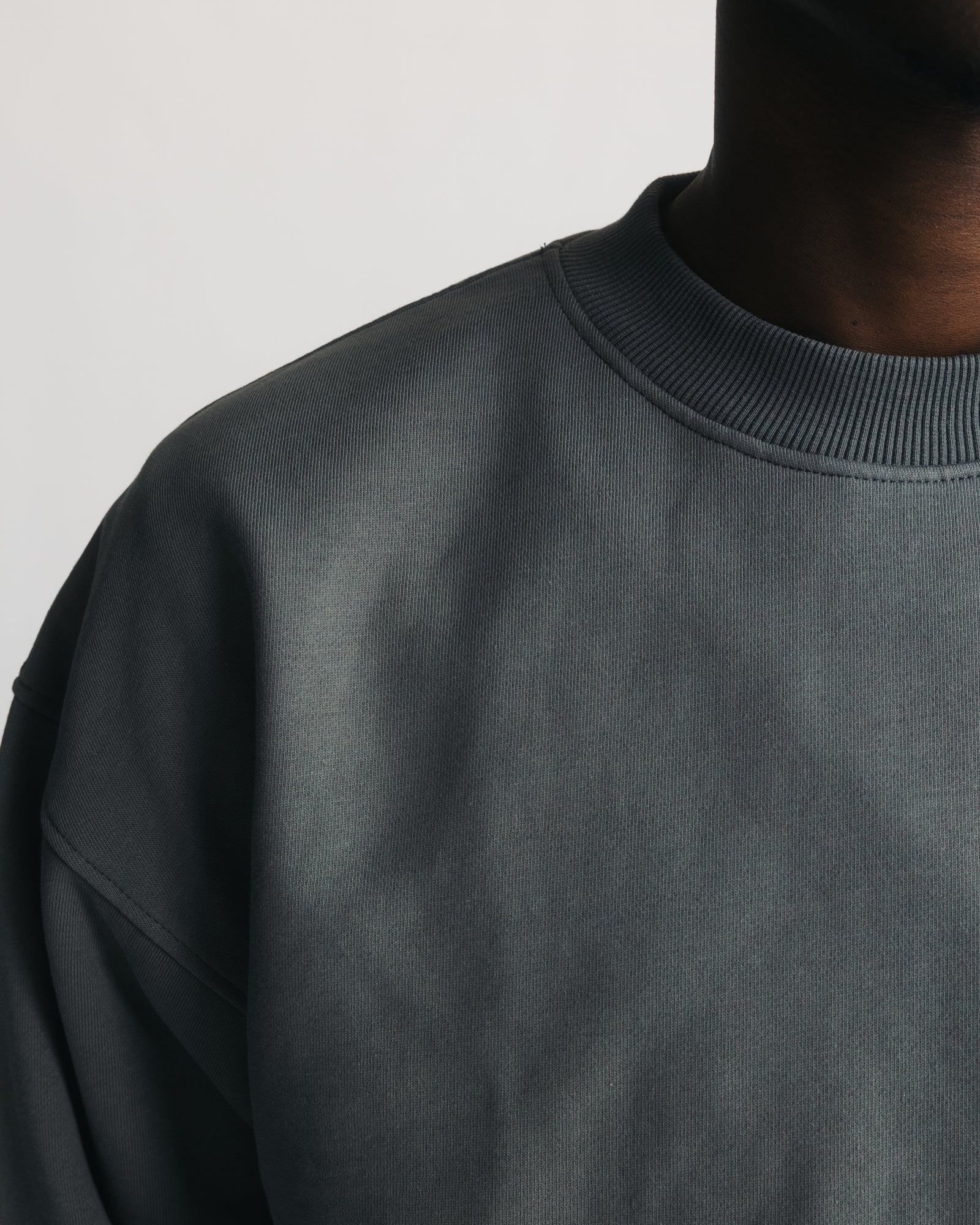 Drop Shoulder Crewneck - Charcoal – Hours
