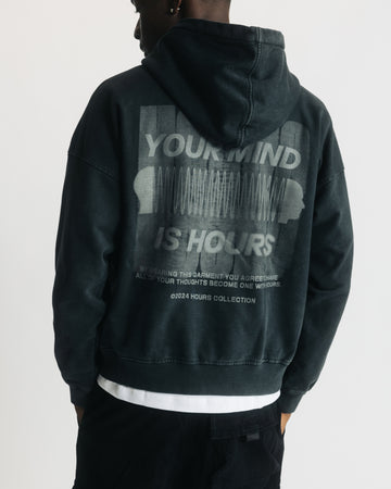 Mind Connection Zip Hoodie - Vintage Black