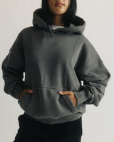 Diagonal Weave Hoodie - Vintage Grey