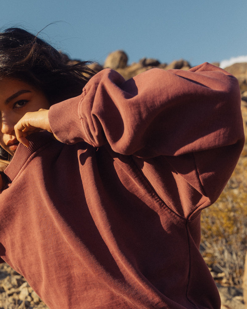 Drop Shoulder Crewneck - Vintage Burgundy