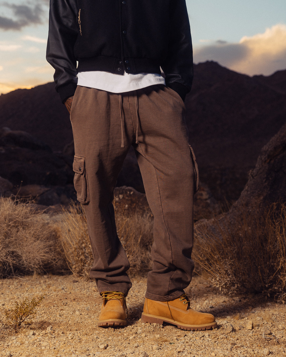 Baggy Cargo Sweatpants - Vintage Brown