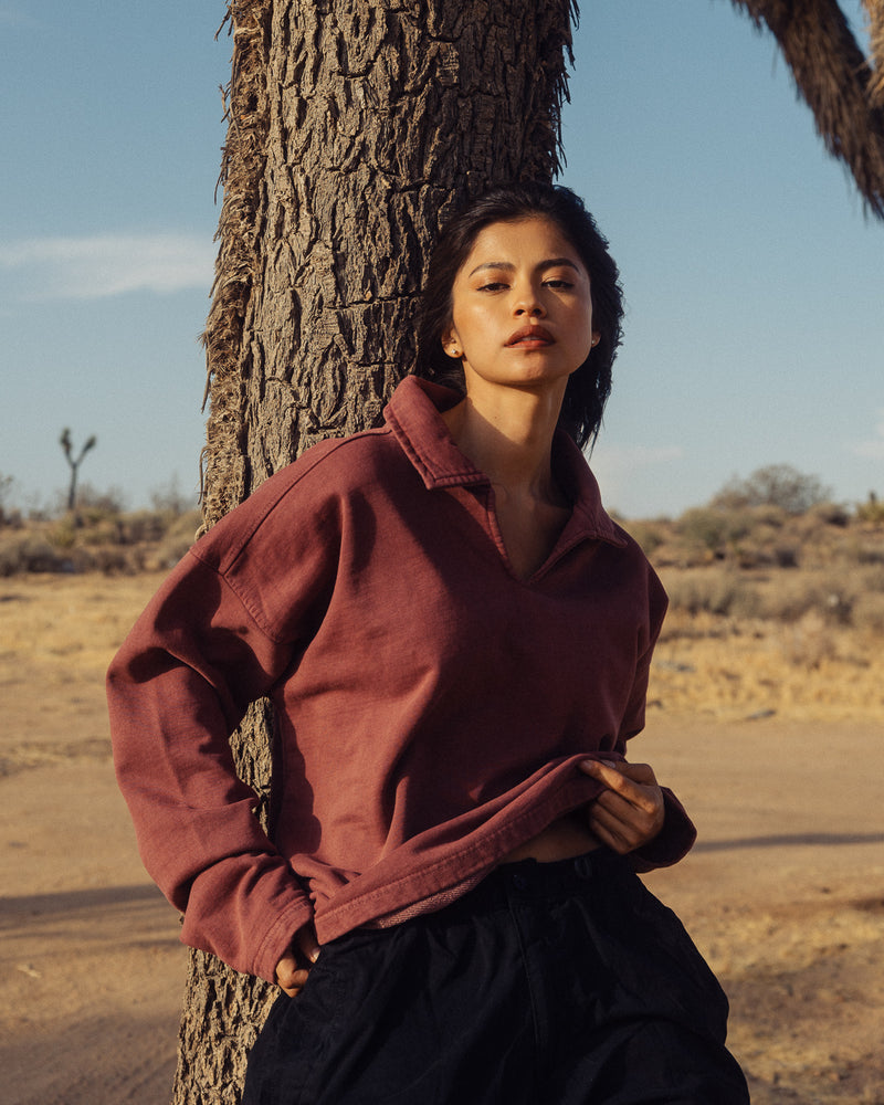 Collared Sweater - Vintage Burgundy