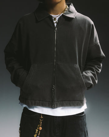 Collared Full Zip - Vintage Grey