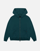 Drop Shoulder Zip Hoodie - Teal