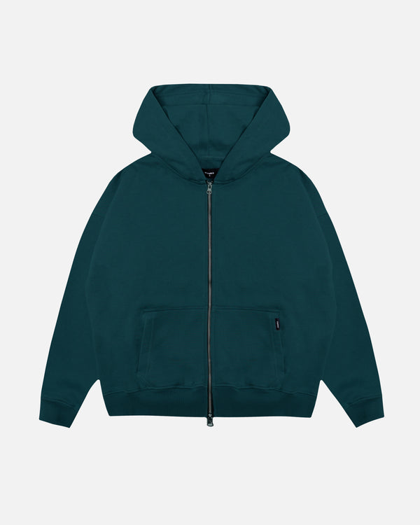 Drop Shoulder Zip Hoodie - Teal