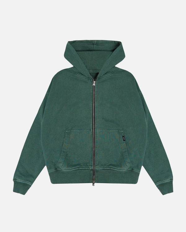 Thermal Lined Zip Hoodie - Vintage Green