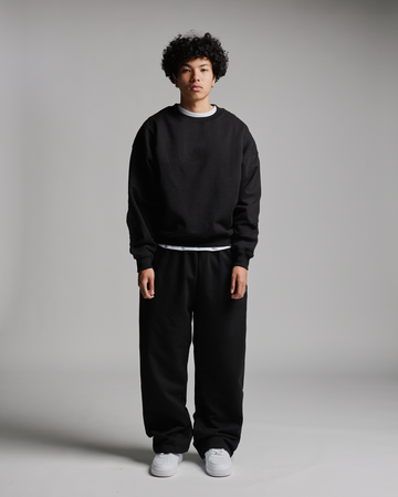 Drop Shoulder Crewneck - Black