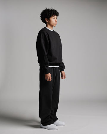 Drop Shoulder Crewneck - Black