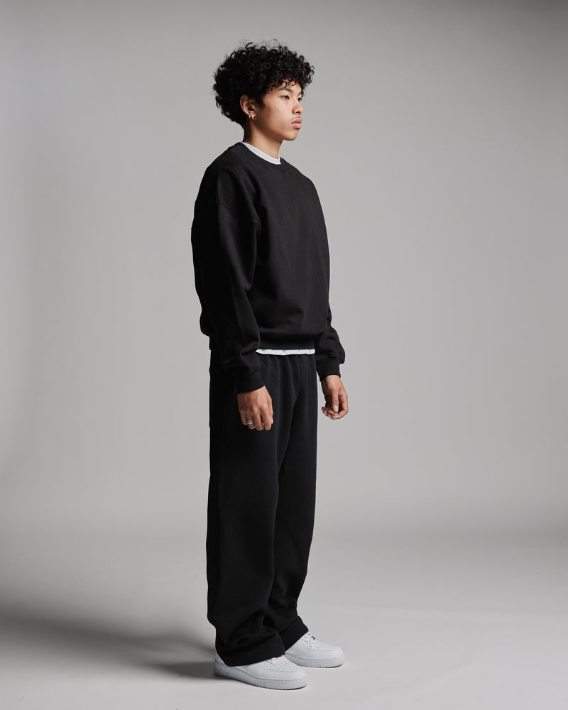 Drop Shoulder Crewneck - Black – Hours