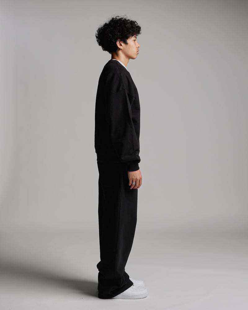 Drop Shoulder Crewneck - Black