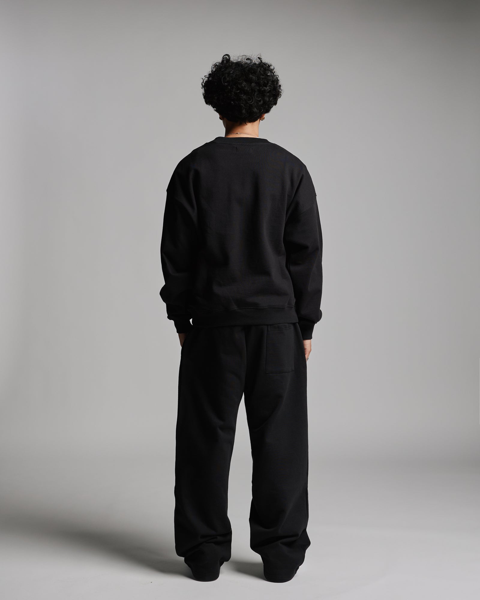 Drop Shoulder Crewneck - Black – Hours