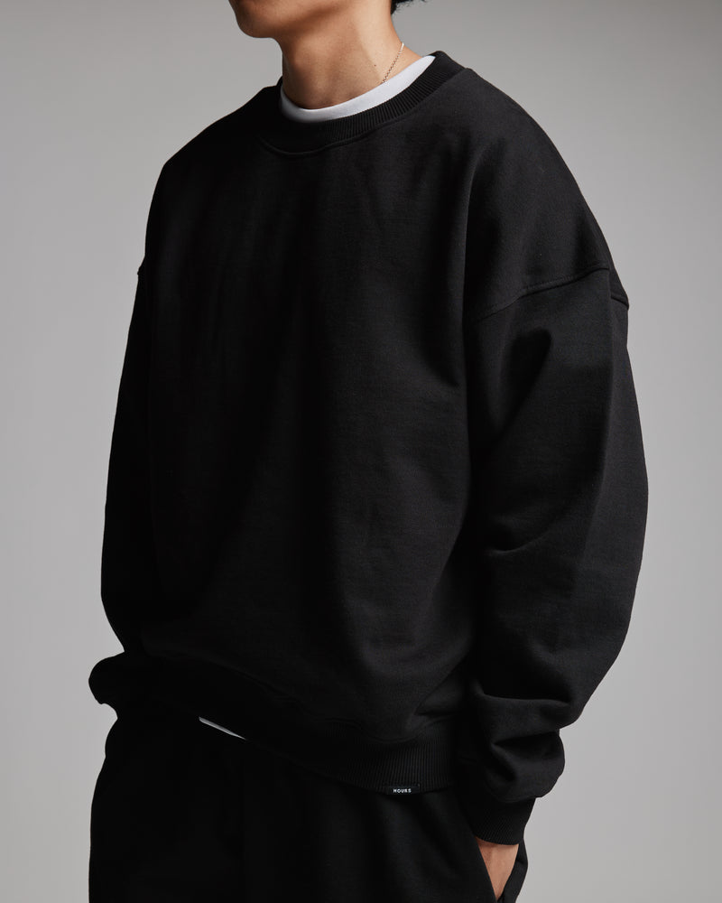 Drop Shoulder Crewneck - Black