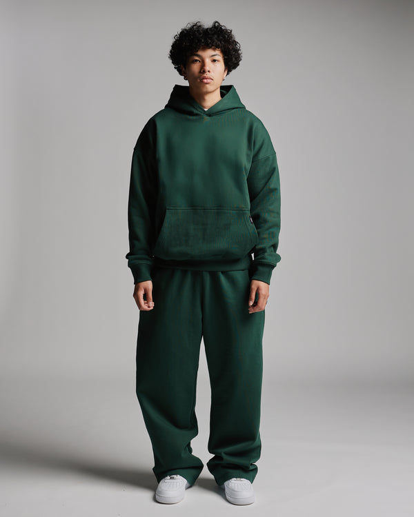 Drop Shoulder Hoodie - Forest Green