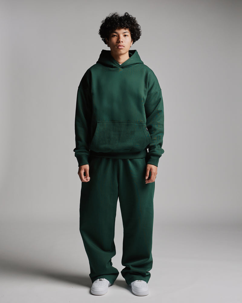 Drop Shoulder Hoodie - Forest Green